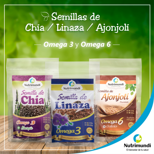 Semillas Chia Linaza Ajonjoli Nutrimundi
